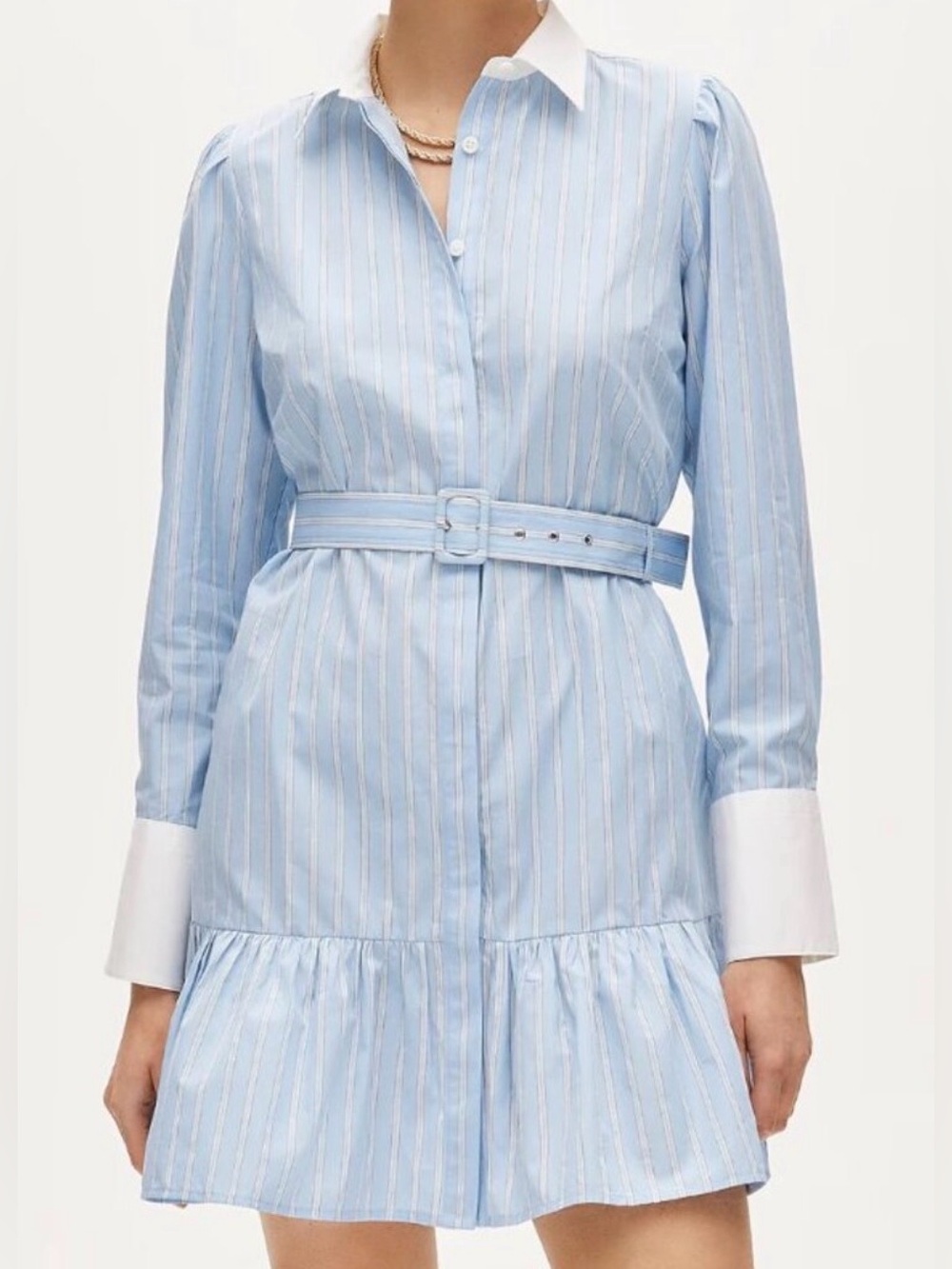 J.Crew Tiered shirt-dress in striped cotton poplin NWT Size 6